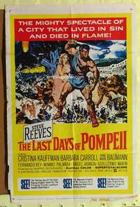 s499 LAST DAYS OF POMPEII one-sheet movie poster '60 Steve Reeves