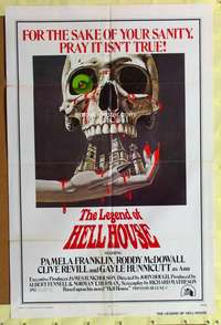s505 LEGEND OF HELL HOUSE one-sheet movie poster '73 great skull image!