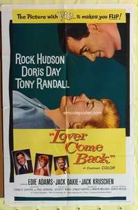 s541 LOVER COME BACK one-sheet movie poster '62 Rock Hudson, Doris Day
