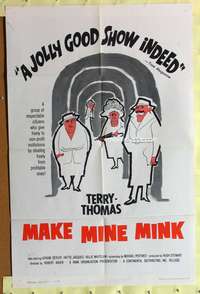 s549 MAKE MINE MINK one-sheet movie poster '61 Terry-Thomas, English!