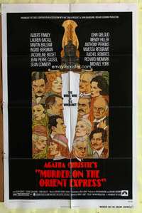 s582 MURDER ON THE ORIENT EXPRESS one-sheet movie poster '74 Amsel art!