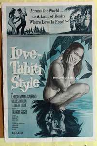 s597 NUDE ODYSSEY one-sheet movie poster '61 Italian, Love - Tahiti Style!