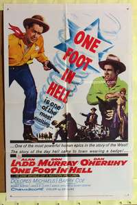s602 ONE FOOT IN HELL one-sheet movie poster '60 Alan Ladd, Don Murray