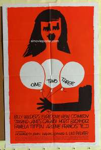 s606 ONE TWO THREE one-sheet movie poster '62 Billy Wilder, Saul Bass art!