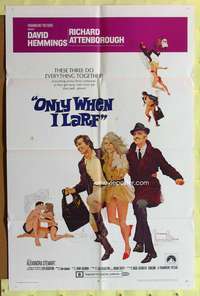 s607 ONLY WHEN I LARF one-sheet movie poster '69 Richard Attenborough