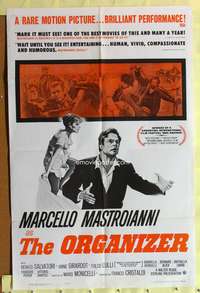 s608 ORGANIZER one-sheet movie poster '63 Marcello Mastroianni, Italian!