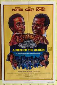 s619 PIECE OF THE ACTION one-sheet movie poster '77 Sidney Poitier, Cosby
