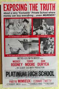 s620 PLATINUM HIGH SCHOOL one-sheet movie poster '60 Terry Moore, Rooney