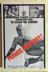 s626 PRIVATE PROPERTY one-sheet movie poster '60 Warren Oates, sexy!