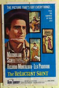 s632 RELUCTANT SAINT one-sheet movie poster '62 Maximilian Schell