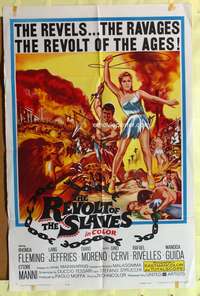 s634 REVOLT OF THE SLAVES one-sheet movie poster '61 sexy Rhonda Fleming!