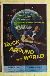 s640 ROCK AROUND THE WORLD one-sheet movie poster '57 early rock 'n' roll!