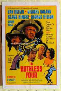 s642 RUTHLESS FOUR one-sheet movie poster '69 Van Heflin, Gilbert Roland