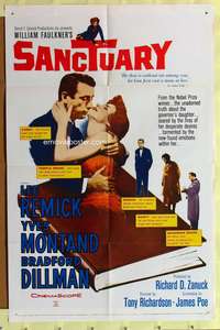 s644 SANCTUARY one-sheet movie poster '61 William Faulkner, Lee Remick