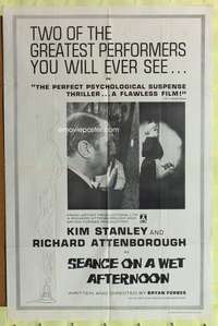 s649 SEANCE ON A WET AFTERNOON one-sheet movie poster '64 Attenborough