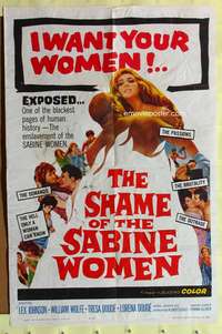 s659 SHAME OF THE SABINE WOMEN #2 one-sheet movie poster '62 wild!