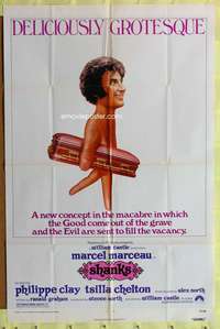 s660 SHANKS one-sheet movie poster '74 Marcel Marceau, William Castle
