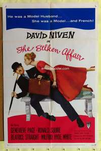 s663 SILKEN AFFAIR one-sheet movie poster '56 David Niven, Genevieve Page