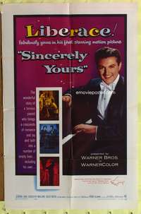 s664 SINCERELY YOURS one-sheet movie poster '55 Liberace, Joanne Dru