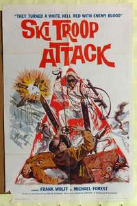 s666 SKI TROOP ATTACK one-sheet movie poster '60 Roger Corman, WWII