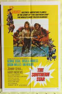 s671 SOUTHERN STAR one-sheet movie poster '69 Ursula Andress, George Segal