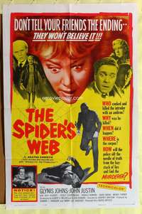 s673 SPIDER'S WEB one-sheet movie poster '61Glynis Johns,Agatha Christie