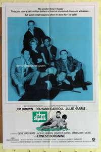 s674 SPLIT one-sheet movie poster '68 Jim Brown, Gene Hackman, Klugman