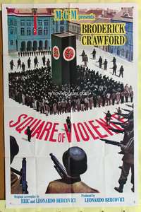 s678 SQUARE OF VIOLENCE one-sheet movie poster '63 Broderick Crawford, WWII