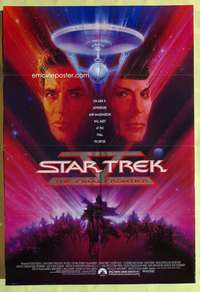 s692 STAR TREK V advance 1sh '89 The Final Frontier, William Shatner & Leonard Nimoy by Bob Peak!