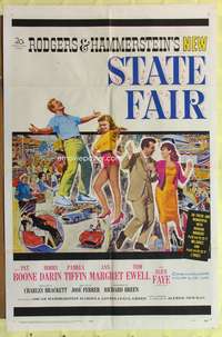 s695 STATE FAIR one-sheet movie poster '62 Pat Boone, Bobby Darin