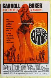 s696 STATION SIX SAHARA one-sheet movie poster '64 sexy Carroll Baker!