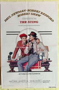 s702 STING one-sheet movie poster '74 Paul Newman, Robert Redford, Shaw