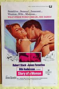 s709 STORY OF A WOMAN one-sheet movie poster '69 sexy Bibi Andersson, Stack
