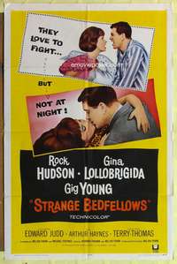 s710 STRANGE BEDFELLOWS one-sheet movie poster '65 Gina Lollobrigida