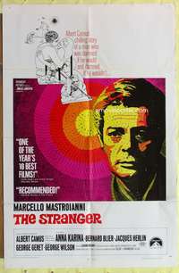s711 STRANGER one-sheet movie poster '68 Luchino Visconti, Mastroianni