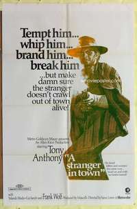s712 STRANGER IN TOWN one-sheet movie poster '68 spaghetti western!