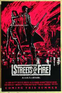s717 STREETS OF FIRE red advance one-sheet movie poster '84 Walter Hill