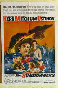 s725 SUNDOWNERS one-sheet movie poster '61 Deborah Kerr, Robert Mitchum