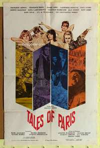 s731 TALES OF PARIS one-sheet movie poster '62 Catherine Deneuve, sexy!