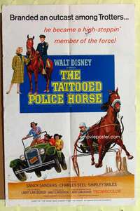 s732 TATTOOED POLICE HORSE one-sheet movie poster '64 horse racing!