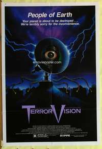 s733 TERRORVISION one-sheet movie poster '86 wild creepy horror artwork!