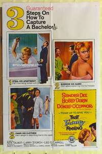 s741 THAT FUNNY FEELING one-sheet movie poster '65 naked Sandra Dee in tub!
