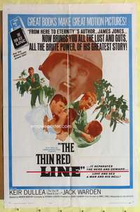 s760 THIN RED LINE one-sheet movie poster '64 James Jones, Kier Dullea