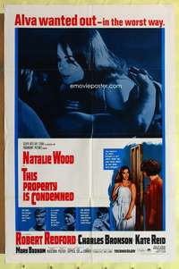 s762 THIS PROPERTY IS CONDEMNED one-sheet movie poster '66 Natalie Wood