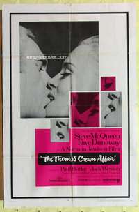 s763 THOMAS CROWN AFFAIR one-sheet movie poster '68 Steve McQueen, Dunaway