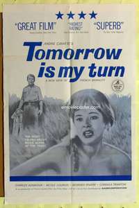 s776 TOMORROW IS MY TURN one-sheet movie poster '62 Venice Festival 1st!