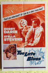 s777 TOO LATE BLUES one-sheet movie poster '62 John Cassavetes, Bob Darin
