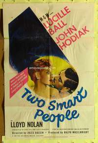 s796 TWO SMART PEOPLE one-sheet movie poster '46 Lucy Ball, Jules Dassin
