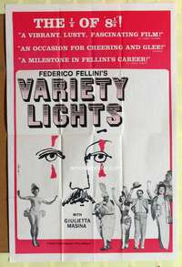 s811 VARIETY LIGHTS one-sheet movie poster '65 early Federico Fellini!