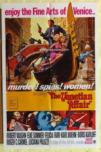 s812 VENETIAN AFFAIR one-sheet movie poster '67 Robert Vaughn, Karloff